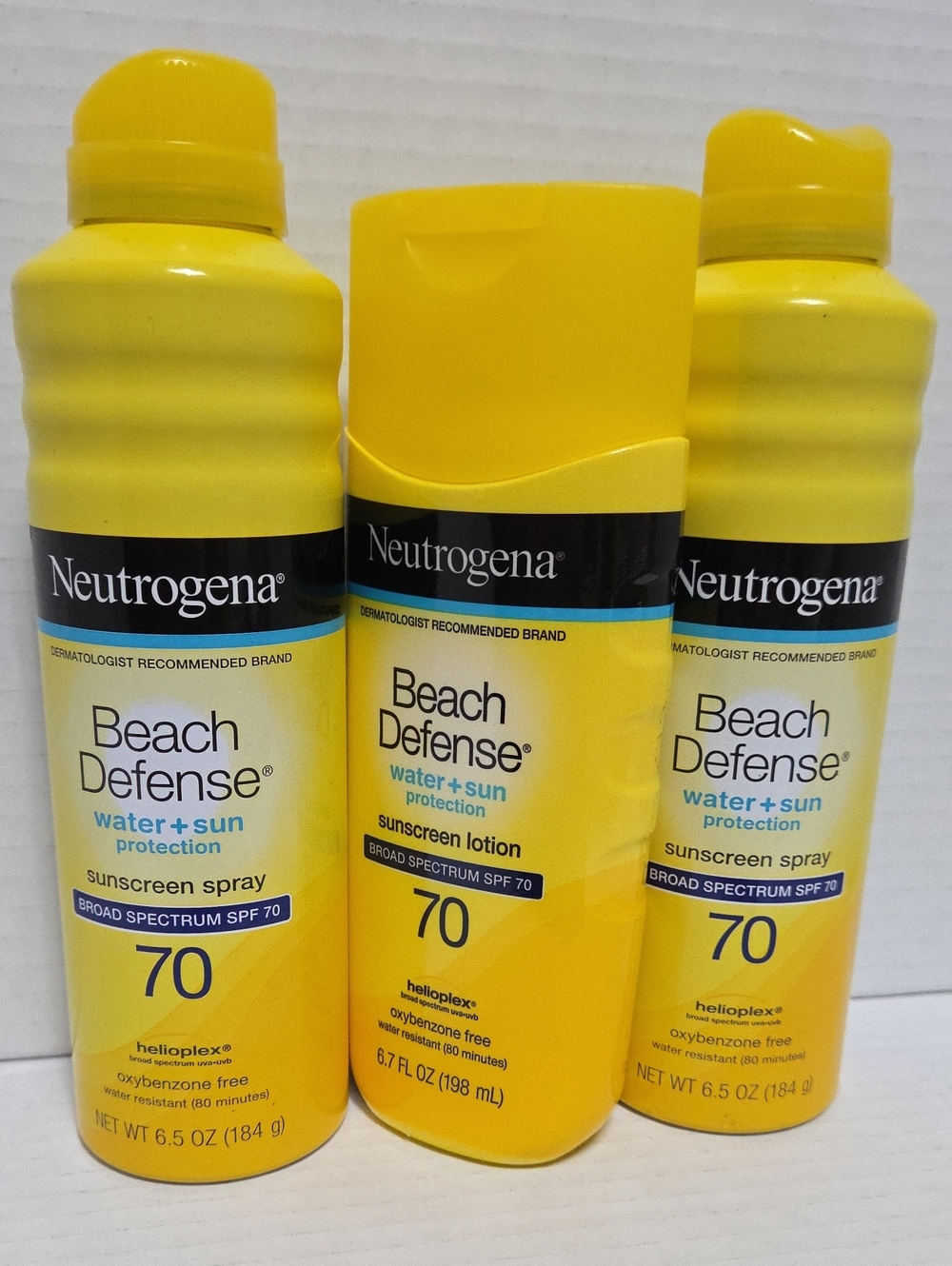 Neutrogena Beach Defense SPF 70 Yellow Sunscreen Trio